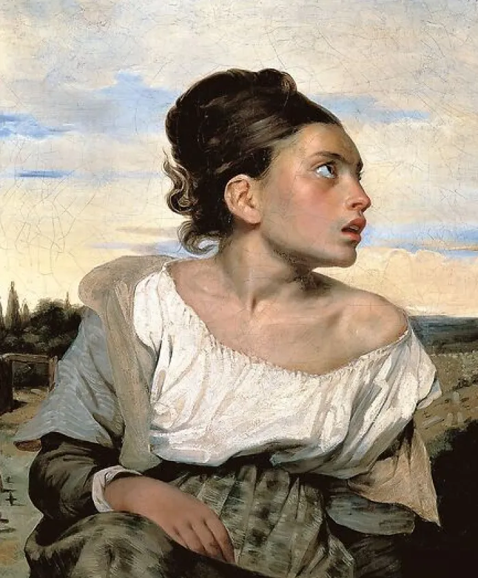 Jeune orpheline au cimetière (affiches d'art)
