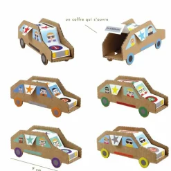 Kit créatif 6 voitures à construire + Stickers