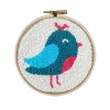 New Kit Punch Needle 1 Motif - Oiseau bleu Loisirs Créatifs