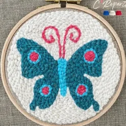 Online Kit Punch Needle 1 Motif - Papillon bleu Loisirs Créatifs