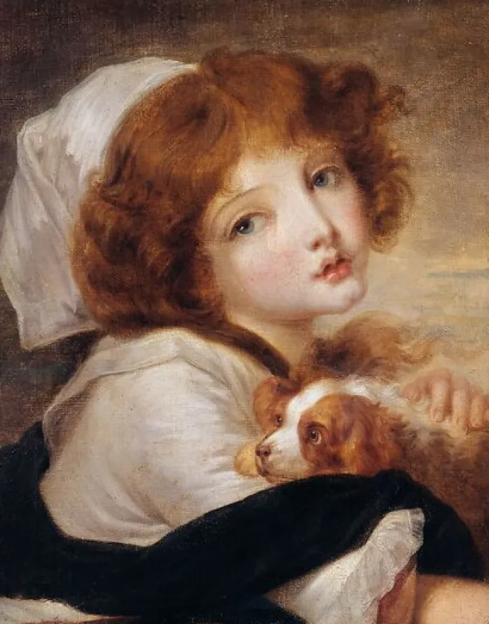 La petite fille au chien (toiles encadrées)