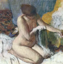 La sortie du bain ou Femme s'essuyant le bras gauche (affiches d'art encadrées)