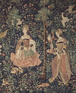 La tenture de la Vie Seigneuriale : La Broderie I/II (toiles encadrées)