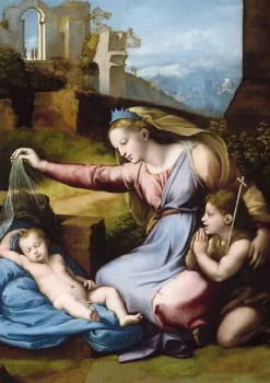 La Vierge au diadème bleu ou La Vierge au voile (panneaux acryliques)