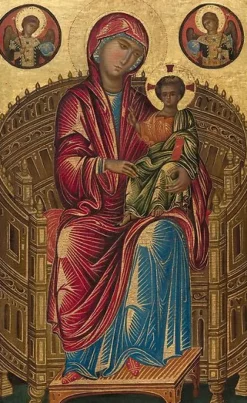 Sale La Vierge et l'Enfant en trône avec deux anges, dite Madone Mellon (affiches d'art) Affiches D'Art|Toiles Sans Cadre