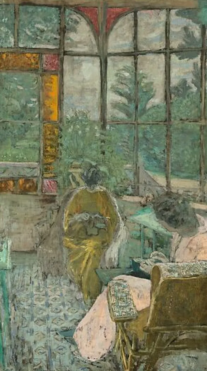 La véranda du Coadigou à Loctudy, Marcelle Aron et Marthe Mellot (panneaux aluminium)
