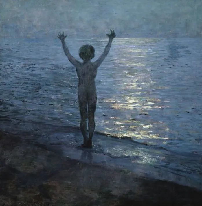 L'enfant au bord de la mer (panneaux aluminium)