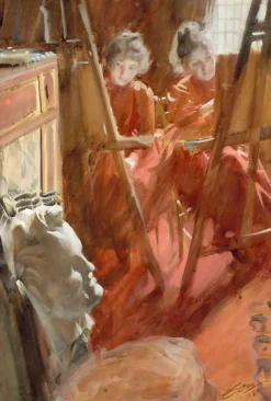 Les Demoiselles Schwartz dessinant (panneaux aluminium)