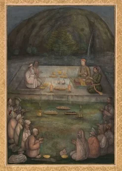 Les empereurs Akbar et Jahangir en compagnie de soufis et de yogis (panneaux aluminium)