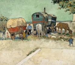 New Les roulottes, campement de bohémiens aux environs d'Arles (toiles encadrées) Toiles Encadrées|Affiches D'Art Encadrées