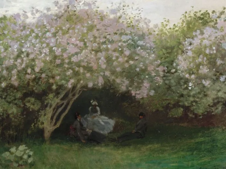 Outlet Lilas, temps gris, ou Le repos sous les lilas, jardin de Monet à Argenteuil (affiches d'art encadrées) Affiches D'Art Encadrées