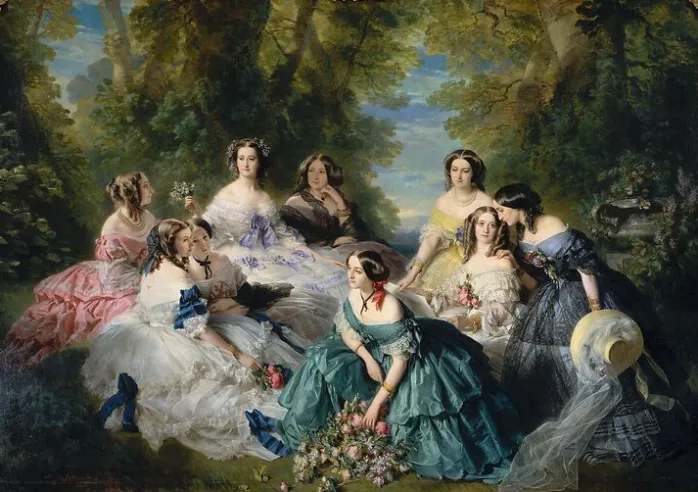 L'impératrice Eugénie entourée des dames d'honneur du palais (toiles encadrées)