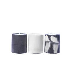 Lot de 3 bougies - Béton Anthracite