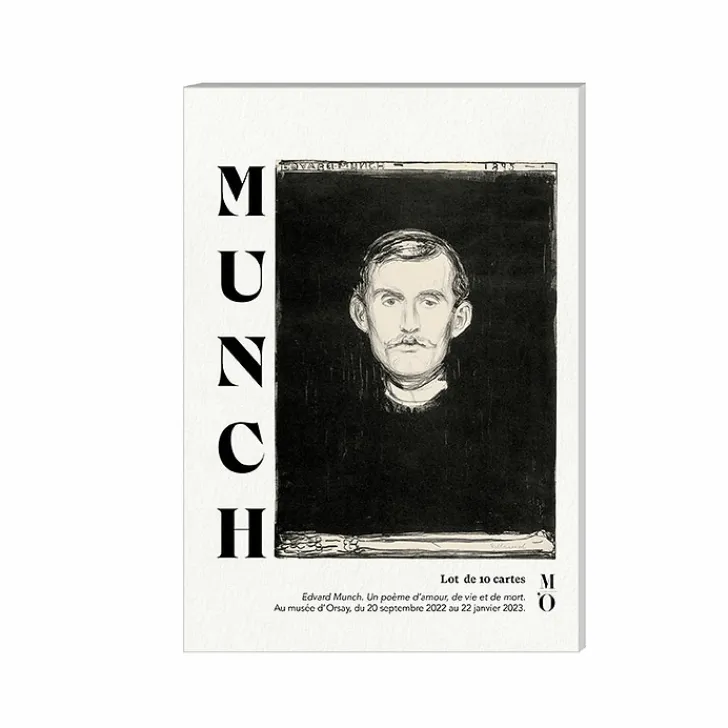 Lot de 10 cartes postales Edvard Munch. Un poème de vie, d'amour et de mort - 14 x 22 cm Cartes Et Marques Pages