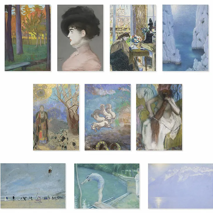 Online Lot de 10 cartes postales - Pastels du musée d'Orsay, de Millet à Redon Cartes Et Marques Pages