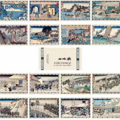 Lot de 16 cartes postales 14 x 20 cm - Hiroshige - Le trésor des vassaux fidèles