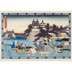 Lot de 16 cartes postales 14 x 20 cm - Hiroshige - Le trésor des vassaux fidèles