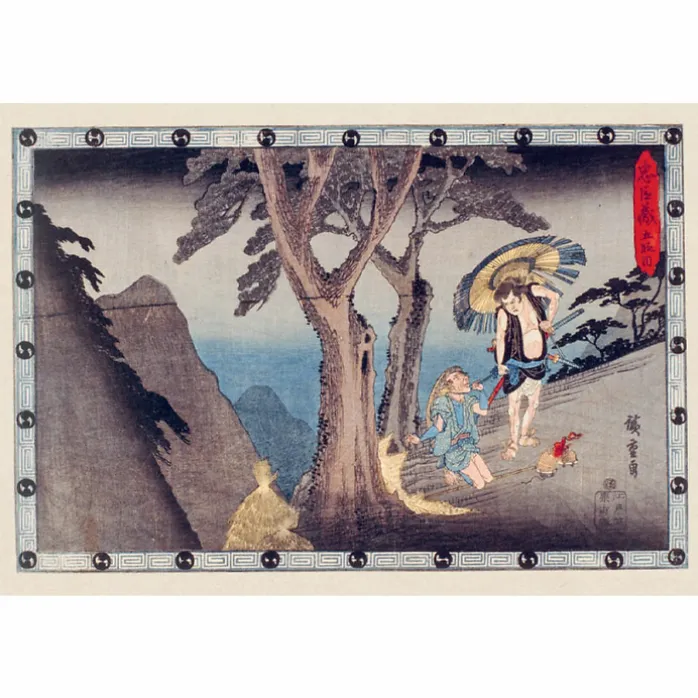 Lot de 16 cartes postales 14 x 20 cm - Hiroshige - Le trésor des vassaux fidèles