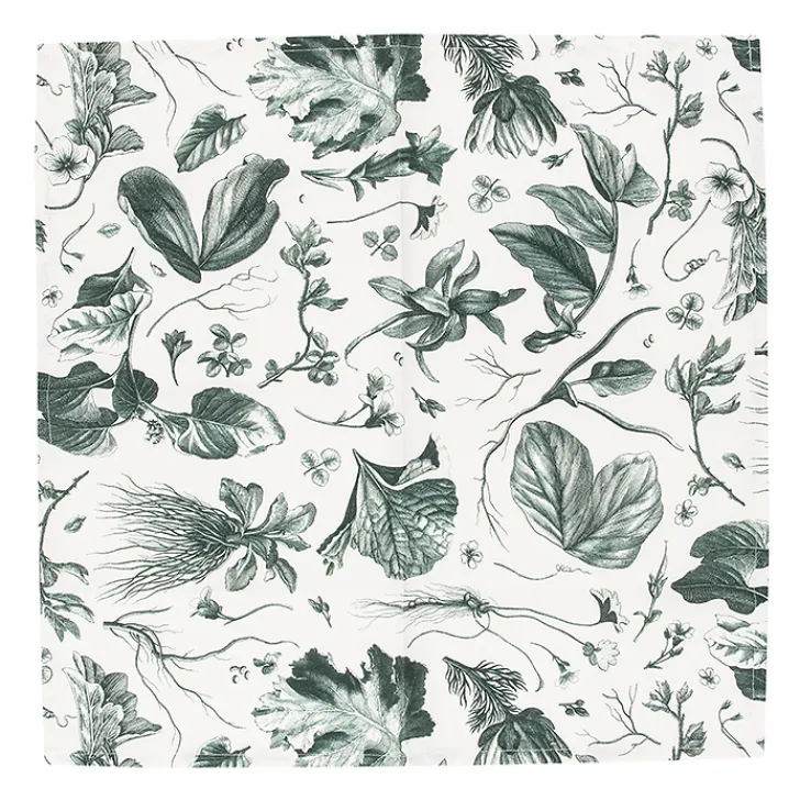Discount Lot de 2 serviettes de table L'Herbier du Roi Vert - 42x42 cm Art De La Table