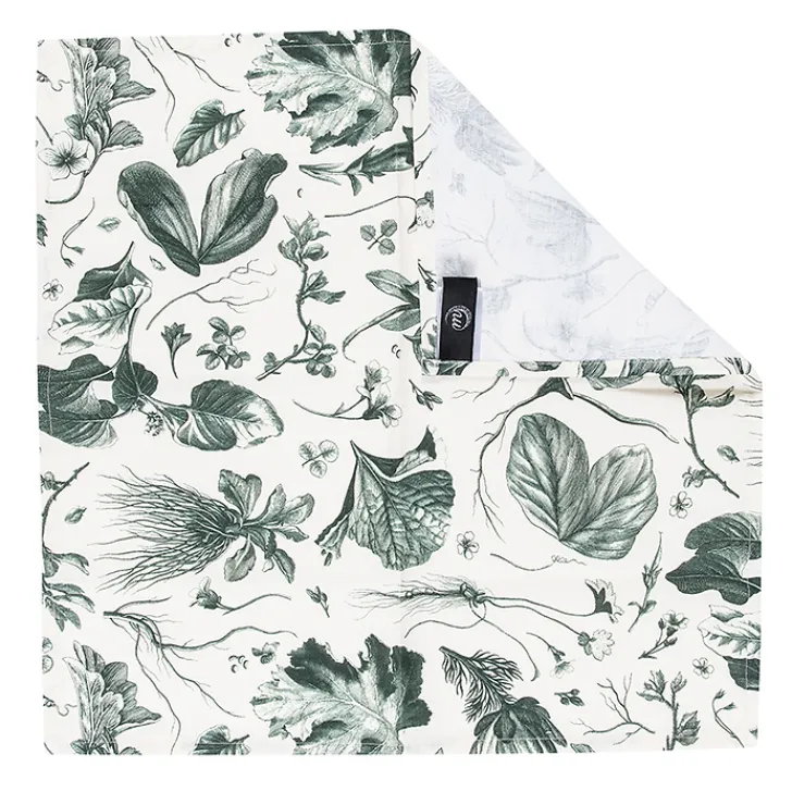 Discount Lot de 2 serviettes de table L'Herbier du Roi Vert - 42x42 cm Art De La Table