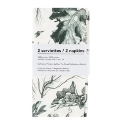 Discount Lot de 2 serviettes de table L'Herbier du Roi Vert - 42x42 cm Art De La Table