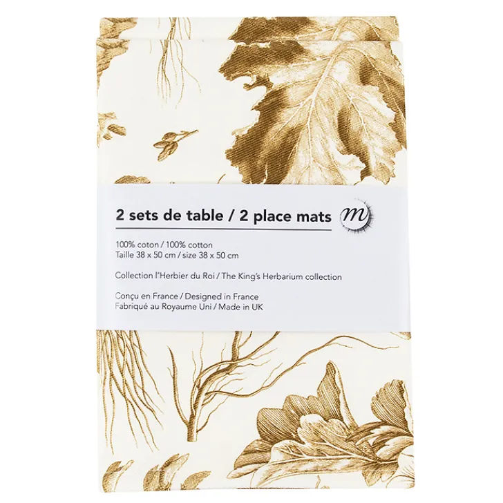 Online Lot de 2 sets de table L'Herbier du Roi Bronze - 38x50 cm Art De La Table