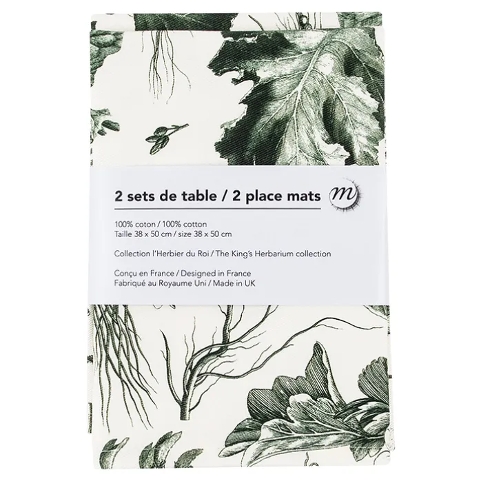 Lot de 2 sets de table L'Herbier du Roi Vert - 38x50 cm