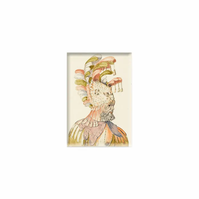 Magnet Entourage de Francesco Primaticcio, dit Primatice - Figure masque vue en buste, de trois quarts vers la droite