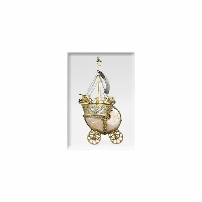 Magnet Hans-Anton Lind - Centre de table mobile en forme de bateau avec nautile sur roues, entre 1603 et 1609