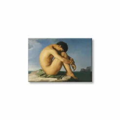 Magnet Hippolyte Flandrin - Jeune homme nu assis au bord de la mer