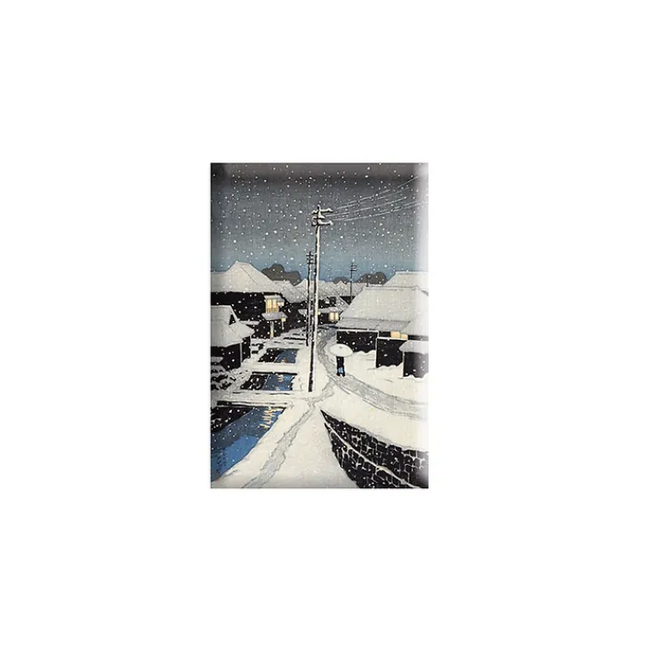 Magnet Kawase Hasui - Soir de neige au village de Terajima Magnets