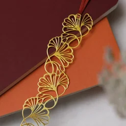 Marque-page en métal avec ruban - Art nouveau palmette - tout simplement,