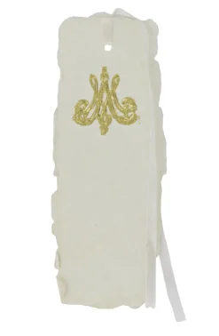 Marque-page papier bouilli en cuve - Monogramme de Marie-Antoinette - Beige