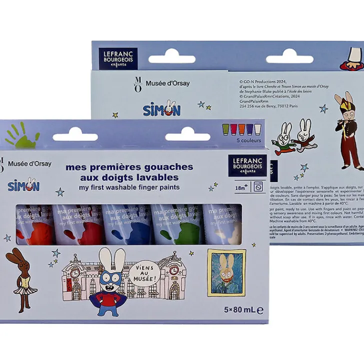 Mes premières gouaches aux doigts lavables - Simon Superlapin - Musée d'Orsay Loisirs Créatifs