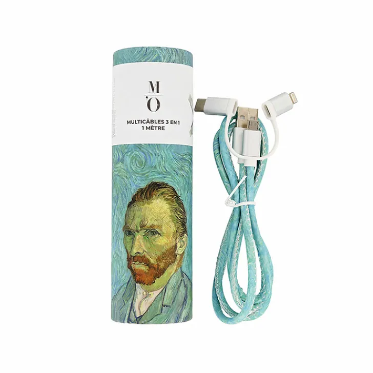 Clearance Multicâbles 3 en 1 - 1 mètre Vincent van Gogh - Portrait de l'artiste High-Tech