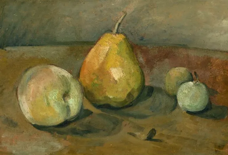 Nature morte, poire et pommes vertes (panneaux aluminium) Panneaux Aluminium|Panneaux Acryliques