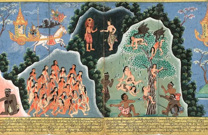 Nemi Jataka (détail) (panneaux aluminium)
