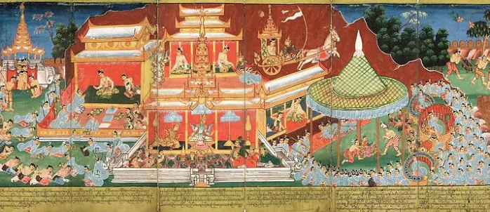 Nemi Jataka (détail) (toiles sans cadre)