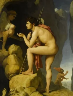 Oedipe explique l'énigme du Sphinx (panneaux aluminium)