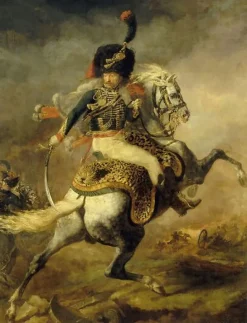 Officier de chasseurs à cheval de la garde impériale chargeant (panneaux acryliques)