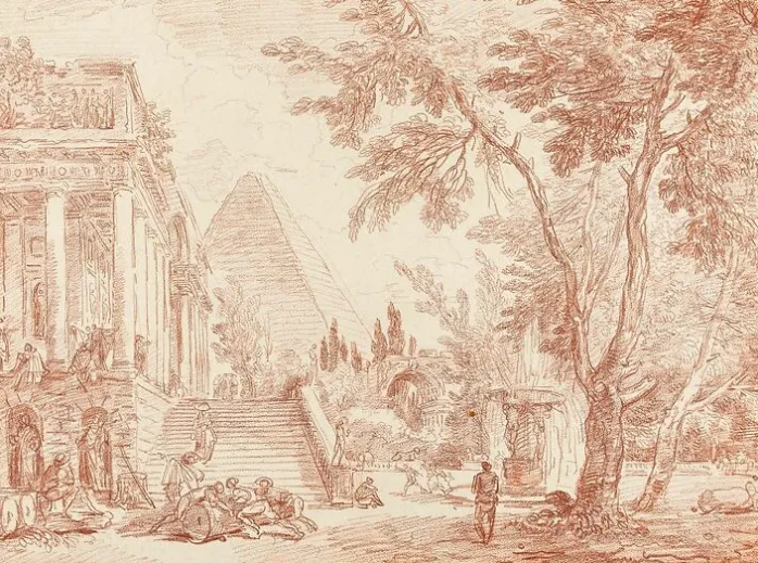 Palais et fontaine dans un parc (toiles encadrées)