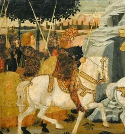 Panneau de cassone : combat de cavalerie sous les murs de Troie I/II (affiches d'art encadrées)