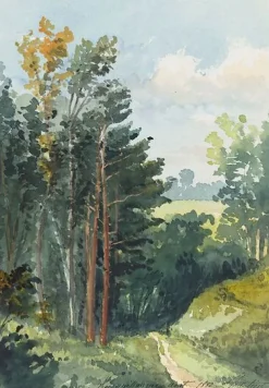 Clearance Paysage avec chemin descendant, Bois Guillaume (près de Rouen) (toiles encadrées) Toiles Encadrées|Toiles Sur Châssis