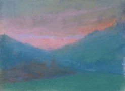 Paysage de montagne au soleil couchant (toiles sans cadre)