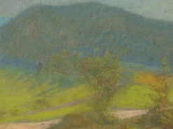Sale Paysage de montagne avec arbres au premier plan (panneaux acryliques) Panneaux Acryliques|Toiles Encadrées