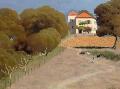 Paysage, la maison au toit rouge (panneaux aluminium)