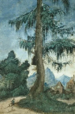Paysage à l'épicéa et au bûcheron (toiles encadrées) Toiles Encadrées|Affiches D'Art Encadrées