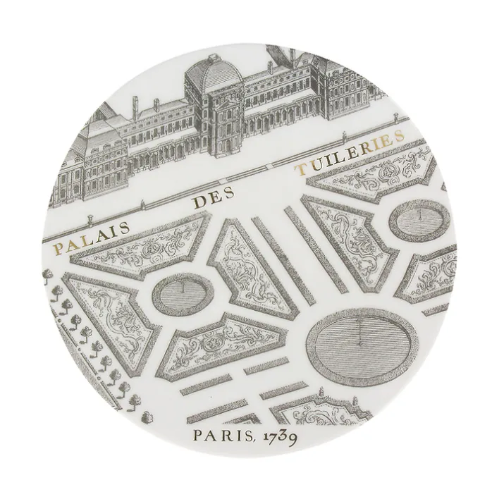 Petite assiette "Plan de Turgot" - Or, Porcelaine