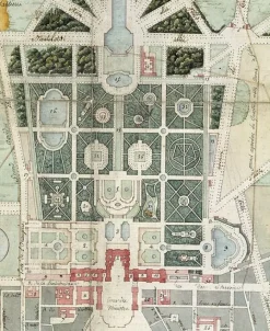 Plan du château, des Jardins, du Petit parc, de Trianon, de la ville de Versailles sous le premier Empire (panneaux aluminium)