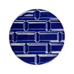 Discount Plaque Rivoli grès émaillé - ⌀ 11,5 cm - Bleu Sèvres - Déjà-vu Design|Art De La Maison
